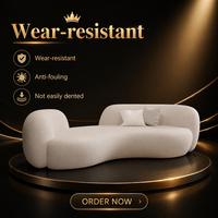 Ensemble de salon moderne et minimaliste : Canapé sectionnel, canapé incurvé, table basse – Idéal pour salon de beauté, centre commercial ou boutique de vêtements