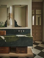 Dalles de quartzite vert Avocatus exotique polies et affûtées pour mur d'accentuation de salon de villa de luxe et meuble-lavabo de salle de bain