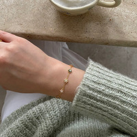 Nouveau Bracelet Unisexe en Argent Sterling S925, Style Européen et Américain, Inspiré de la Dopamine Estivale, avec Zircon Incrusté de Fleurs