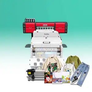 60cm 2 Print Heads Automatic Dtf textile Printing Machine i3200 for T-Shirt Clothes with Powder Shaker