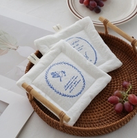 Sous-verres en tissu, tapis isolants tendance, sous-verres pour tasses à café, thème cuisine sud-est de la France, à la gloire des photos, set de table blanc