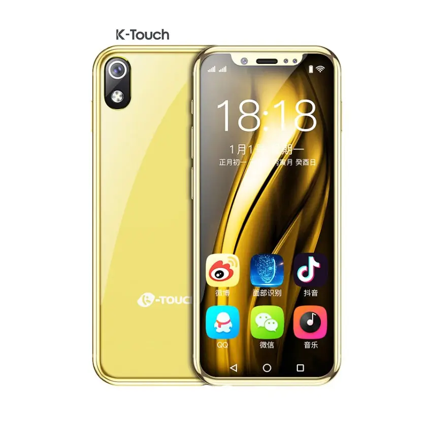 Mini cep telefonu 3.5 ''ekran K-TOUCH I9 2GB + 32GB Smartphone Celular parmak izi kimliği kilidini 4G ağ