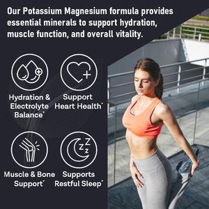 Suplemento de Potasio y Magnesio 1000mg Magnesio Potasio Zinc para Calambres en las Piernas Complejo de Magnesio de Alta Absorción 60 Cápsulas - Product Image 4