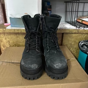 Botas de Trabajo de Lona Desgastada de Lujo de Alta Calidad al por Mayor con Suela Gruesa y Diseño Urbano Oscuro, Botines Cortos de Diseñador - Product Image 2