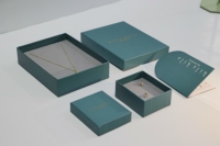 Boîte rigide en papier pour bijoux personnalisée, 2 pièces, avec sac assorti, pour bague, boucles d'oreilles, collier, bracelet, chaîne, emballage cadeau