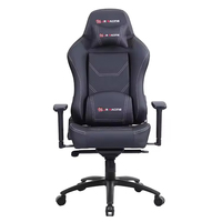 Fauteuil de bureau gaming moderne inclinable à 180 degrés en cuir PU, avec accoudoirs réglables à 3 positions par vérin à gaz et base pivotante, noir