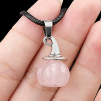 Pendentif mini citrouille en cristal naturel sculpté à la main, ornement en pierre précieuse de guérison pour bijoux DIY, décoration d'intérieur Halloween