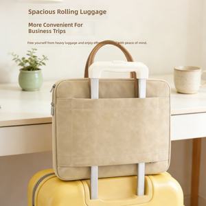 Sacoche pour ordinateur portable en cuir PU de qualité supérieure 13,3 pouces, étanche, sacoche de direction professionnelle, fournisseur en gros, logo personnalisé OEM - Product Image 3