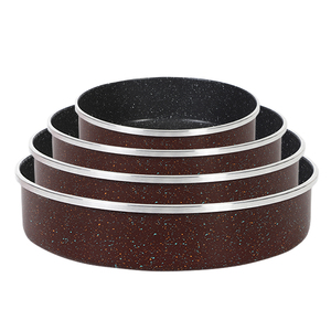 KALA Moule à gâteau circulaire en aluminium pressé 4 pièces Fond en spirale Revêtement en marbre antiadhésif Moule à gâteau Moules à rôtir - Product Image 1