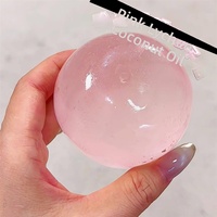 Balle anti-stress à presser en huile de coco, faite main, à rebond lent, jouet sensoriel, bleu menthe, rose, maltose, couineur, unisexe, 14 ans et plus