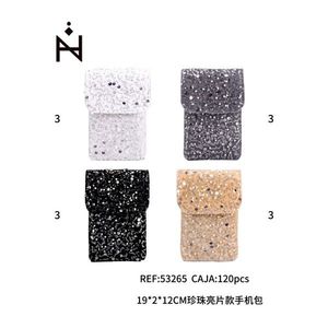 Borsa per cellulare con paillettes e perle 19x2x12 cm per cellulare - Product Image 2