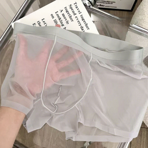 Boxer da Uomo Sexy in Tessuto Dobby Leggero e Trasparente 20D <span class=keywords><strong>Senza</strong></span> Cuciture in Nylon Effetto Seta - Product Image 2