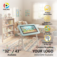 Table d'étude tactile capacitif moderne et réglable pour enfants de 32 pouces, table de jeu multifonctionnelle Android