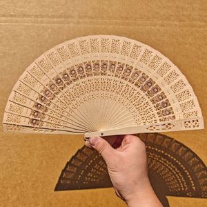 Abanico de Mano Plegable de Madera de Gramíneas de 20 cm con Logotipo Personalizado para Bodas, Promociones y Fiestas, Regalo de Boda Fragante para Decoración - Product Image 5