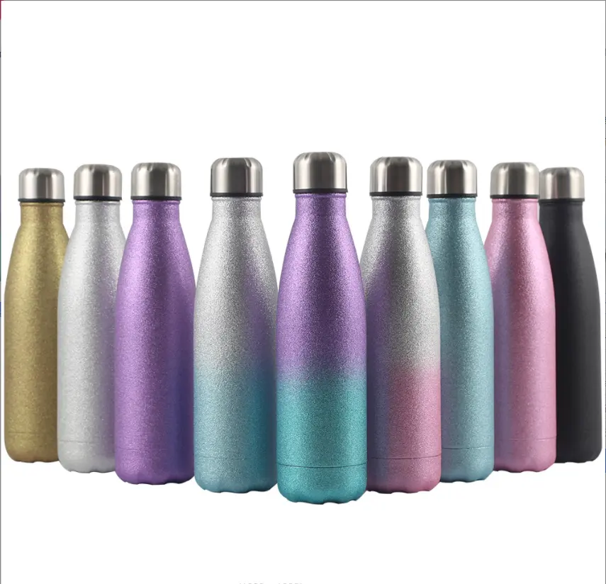 Factory custom logo 304 inside and 201outside Vacuum insulation stainless steel water bottle with lid