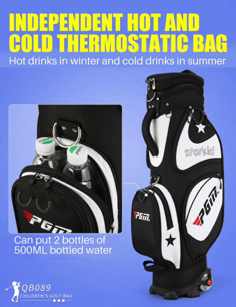 PGM QB089 custom funny pink golf bag waterproof yellow luxury travel