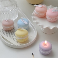 Vente en gros de bougie parfumée aromatique en forme de macaron créatif pour la décoration intérieure, cadeau de fête d'anniversaire et de mariage, bougie parfumée faite à la main