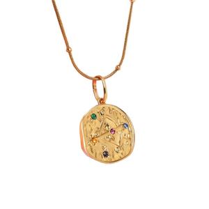 Zoryn - Colgante <span class=keywords><strong>con</strong></span> Dije de las 12 Constelaciones, Cadena Suelta Básica para Manualidades, <span class=keywords><strong>con</strong></span> Baño de Oro de 18K, Electroplacado al Vacío en Horno de Cobre - Product Image 1