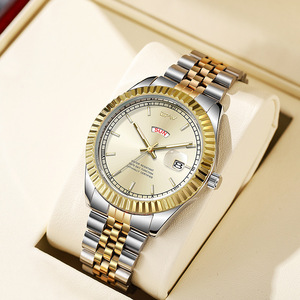 นาฬิกา tpw ผู้ชายคุณภาพสูงสีทองสีเขียวนาฬิกาข้อมือควอทซ์แบบแอนะล็อกแสดงวันที่หรูหราของผู้ชายสัปดาห์ - Product Image 4