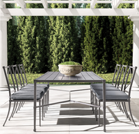 Table à manger rectangulaire en aluminium coulé moderne TROUSDALE pour usage hôtelier