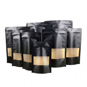 Sacs en papier kraft personnalisés avec logo, emballage en gros, petits sacs avec fermeture éclair, sacs en plastique promotionnels - Product Image 1