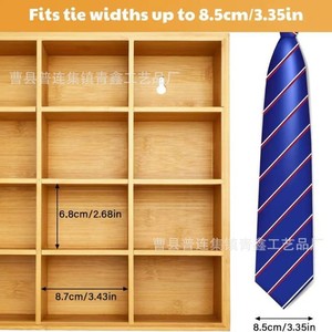 Boîte organisatrice de cravates en bois, murale, 4 couches, multi-compartiments, pour cravates pour hommes, utilisation en intérieur - Product Image 4