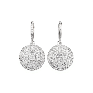 Pendientes colgantes de moissanita Mk376, oro blanco, corte brillante redondo, microincrustaciones, joyería de lujo para mujer E1858 - Product Image 1