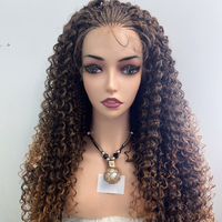 Perruques Tresses Box Sans Nœuds Goddess Locs avec Pointes Bouclées, Perruques Tressées Synthétiques Carrées à Dentelle 13x4 avec Cheveux de Bébé pour Femme