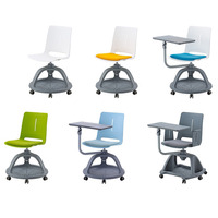 Chaise d'étudiant universitaire, chaise de formation intelligente pour salle de classe avec tablette d'écriture, chaise pivotante, chaise de conférence