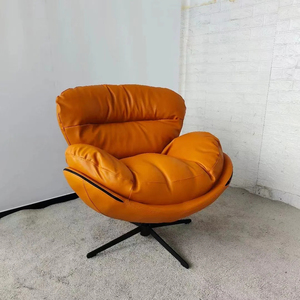 Salon bureau utilisation chaise longue pivotante Vintage en cuir véritable Aviation <span class=keywords><strong>oeuf</strong></span> chaise Style rétro <span class=keywords><strong>fauteuil</strong></span> pivotant inclinable - Product Image 3