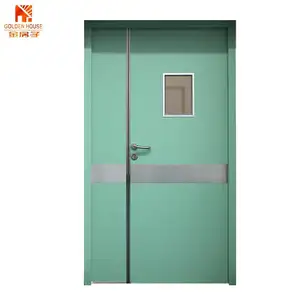 China supplier hospital patient Clean room steel fire door interior hollow metal fire door with glass