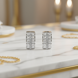 Orecchini da Donna con Zirconia Cubica, Micro Pavé, Accessorio di Gioielleria alla Moda - Product Image 2