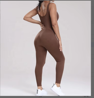 Combinaison moulante sexy personnalisée avec logo pour femme, tenue de sport une pièce, combinaison de yoga, ensemble de leggings longs grande taille