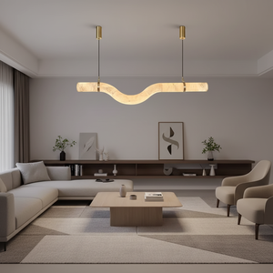 Lampadario di Design Lussuoso e <span class=keywords><strong>Semplice</strong></span> in Marmo Naturale, Lampada a Sospensione in Alabastro per Ristorante, Camera da Letto, Studio e Bar - Product Image 5