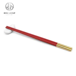 Palillos de aleación reutilizables de gama alta, palillos de aleación de fibra de vidrio PPS rojos chinos de lujo para restaurante