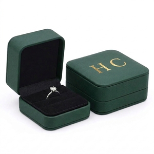 Custom Ring <b>Box</b> Luxury Rigid Leatherette Custom Jewelry <b>Display</b> <b>Box</b> Velvet Insert Foil Stamping Custom Logo Factory Wholesale - Product Image 5