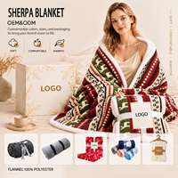 Plaid en sherpa doux et moelleux à motif rennes et flocons de neige de Noël nordique, couverture d'hiver pour canapé et lit, décoration de fêtes
