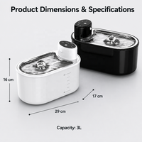 Fontaine à eau intelligente pour chat 3L, sans fil, avec capteur de sécurité à induction, distributeur d'eau pour chats