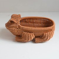 Panier de rangement en rotin fait à la main, organisateurs suspendus tissés en forme de grenouille, paniers de pique-nique en plastique pour Dessert, fruits et légumes