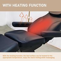 Fauteuil d'examen médical, de tatouage, de spa, de massage, de beauté cosmétique, noir, électrique, 3/4 moteurs, inclinable, esthétique