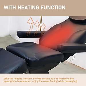 Siyah elektrik 3/4 Motor estetik uzanmış tıbbi muayene dövme koltuğu Spa masaj masası kozmetik yüz güzellik yatağı - Product Image 3