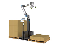 Station de palettisation robotisée chinoise pour le chargement et le déchargement de cartons de pièces métalliques, compatible avec les robots universels UR7e et UR12e
