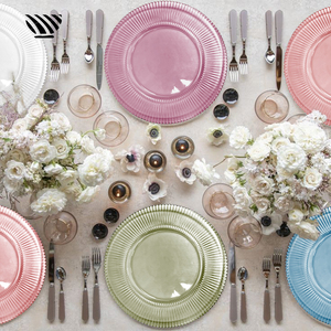 Juego de Platos de Presentación de Vidrio en Forma de Flor de 13 Pulgadas, Platos Decorativos Duraderos y Coloridos para Bodas y Eventos - Product Image 2