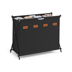155L <b>Foldable</b> Steel <b>Laundry</b> Hamper 4 Compartment Dirty Clothes Storage Organizer for Bathroom Steel Bathroom <b>Laundry</b> <b>Baskets</b> - Product Image 1