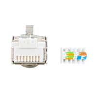 Connecteur Ethernet RJ45 CAT6A à fiche modulaire sans outil, équipement de fibre optique FTTH, adaptateur 8P8C M12 avec placage or 3U