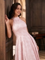 Robes de Soirée Jacquard pour Invitées de Mariage, Robes Longues en Satin pour Femmes, Robes de Bal Personnalisées Longueur Ras du Sol, Robes Formelles pour Occasions Spéciales