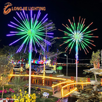 H:450CM L:250CM Grande lumière d'artifice intelligente RGB Contrôle par application Lumière LED RGB en forme d'étoile Lumière d'artifice de Noël Guirlande lumineuse