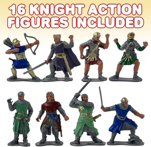 Ensemble de <span class=keywords><strong>16</strong></span> figurines chevalier en plastique personnalisées, détails réalistes, figurines autoportantes pour enfants, décorations de fête médiévale - Product Image 2