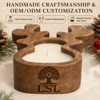 Bol à bougie en bois personnalisé, récipient pour bougie parfumée, support décoratif pour la fête des mères, emballage cadeau et décoration intérieure