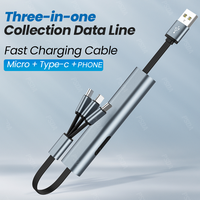 Câble de charge rapide USB 5 en 1 EONLINE pour téléphone Samsung Huawei, câble de charge micro USB C rétractable multi-prises, cadeaux créatifs